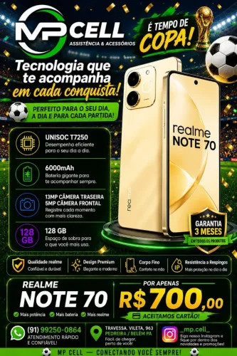 Realme Note 70 128GB no precinho