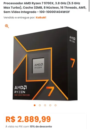 Processador AM5 Ryzen 7 9700X NOVO
