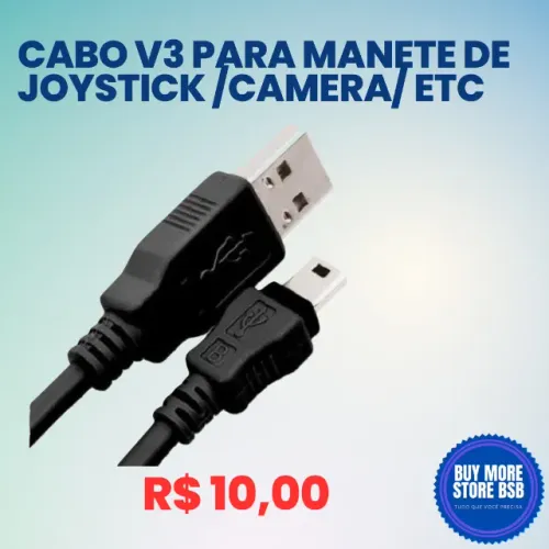 Cabo Ps3 Controle Usb V3 Manete Playstation 1 Metro Carga Rapida
