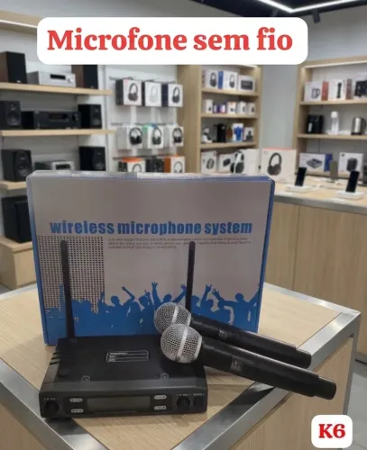 Microfone sem duplo profissional com base