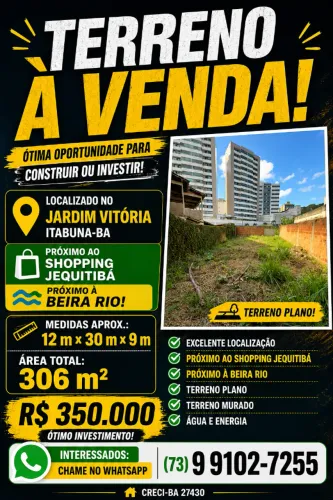 TERRENO À VENDA | JARDIM VITÓRIA, ITABUNA-BA