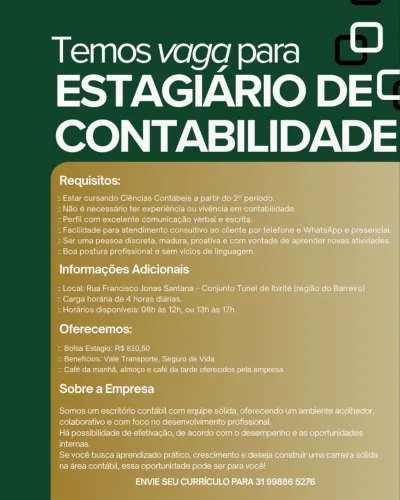 ESTAGIÁRIO DE CONTABILIDADE 