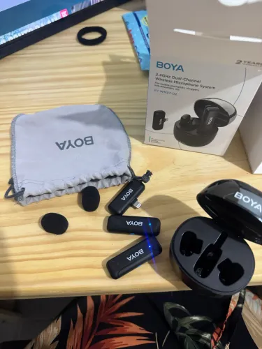 Microfone boya entrada Lightning