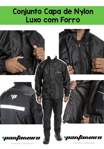 Promoção Capa de Chuva Pantaneiro Luxo de Nylon com Forro e Gola