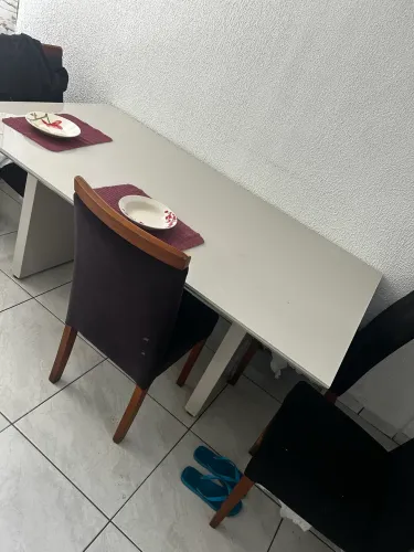 Mesa 6 lugares tampão de vidro