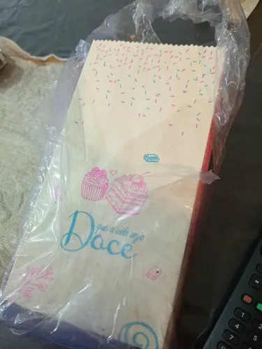 Embalagem para venda de doces em papel kraft personalizada com lacre