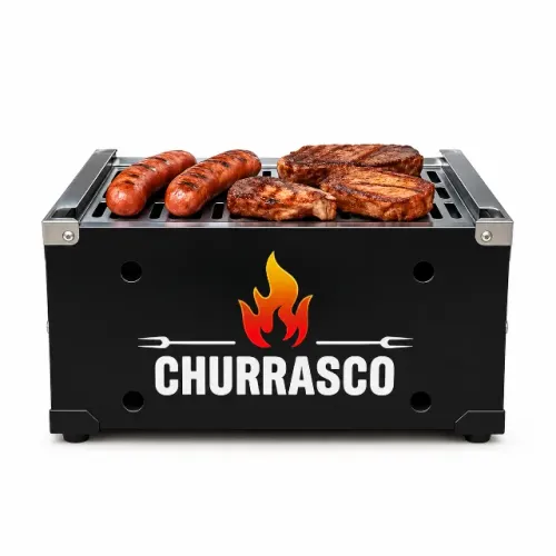 Churrasqueira Portátil À Carvão Para Camping e Pesca