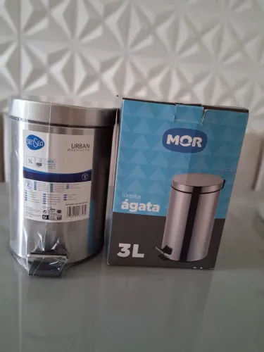 Lixeira 3 litros inox Nova