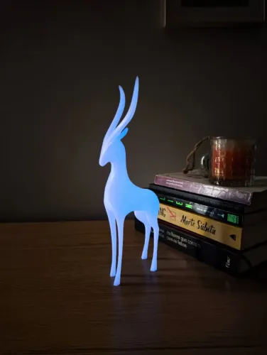 Antílope Fosforescente Patrono em PLA Decoração Mágica