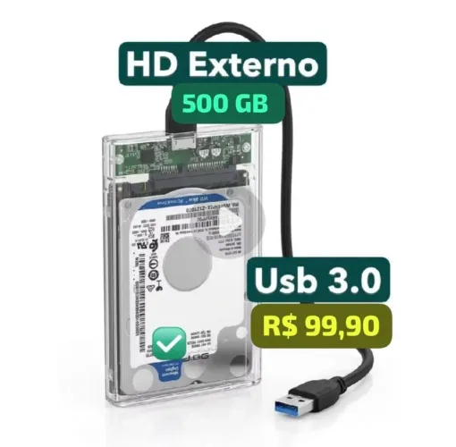 HD externo 500 GB ótimo estado saudável
