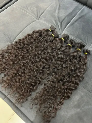 mega hair humano 60cm cacheado 3b semi novo