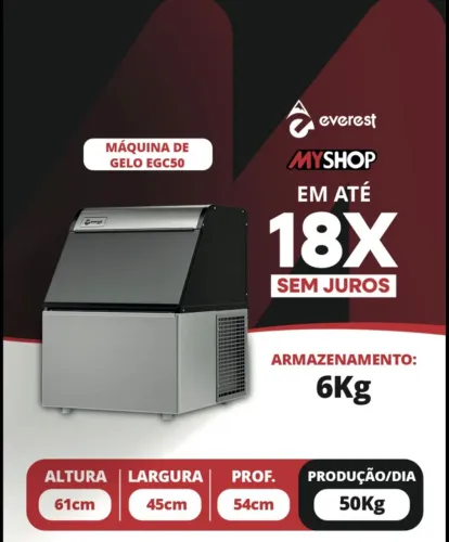 MAQUINA DE GELO 50KG - DEPOSITO 6KG