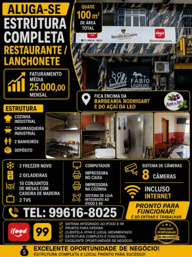 ? ALUGA-SE RESTAURANTE COMPLETO - PRONTO PARA FUNCIONAR!
