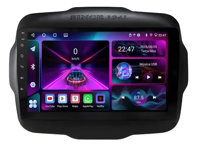 Central Multimídia Octacore 2Mix SpeedWay Max 8Gb/256Gb 4Gb Renegade 2015 a 2021