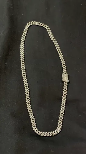 Corrente Cuban Fina Ice Cravejada 8mm (60cm)