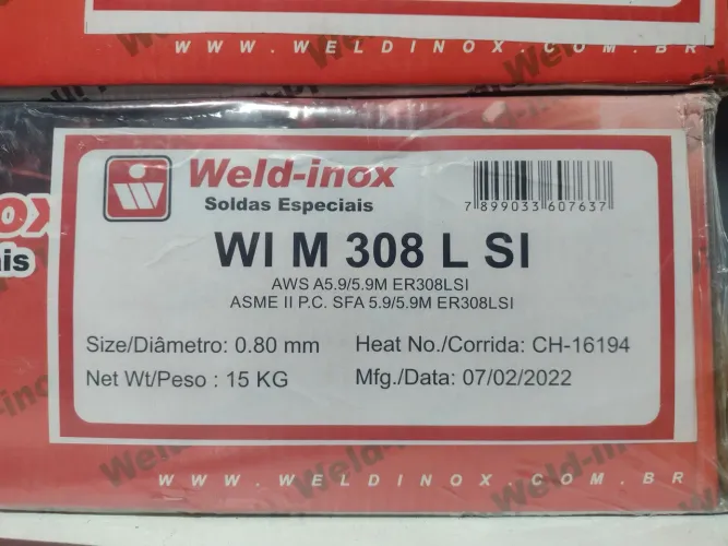 Rolo arame de solda mig para Inox fio 0.8mm 15kg