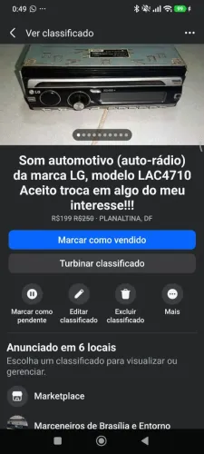 Aparelho de som de carro LG