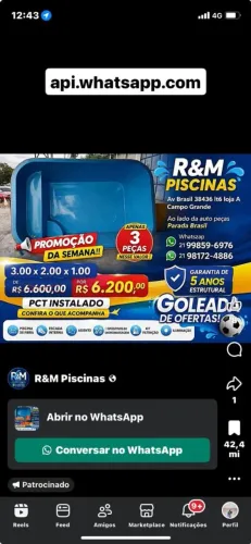 Piscina de fibra instalada presente especial 