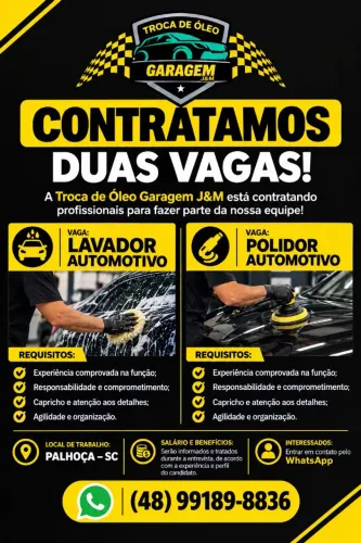 Contrata se Lavador automotivo.