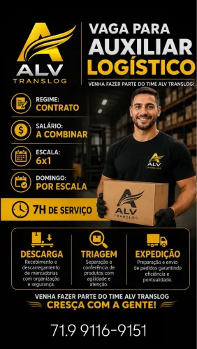 Vaga de emprego auxiliar logístico .
