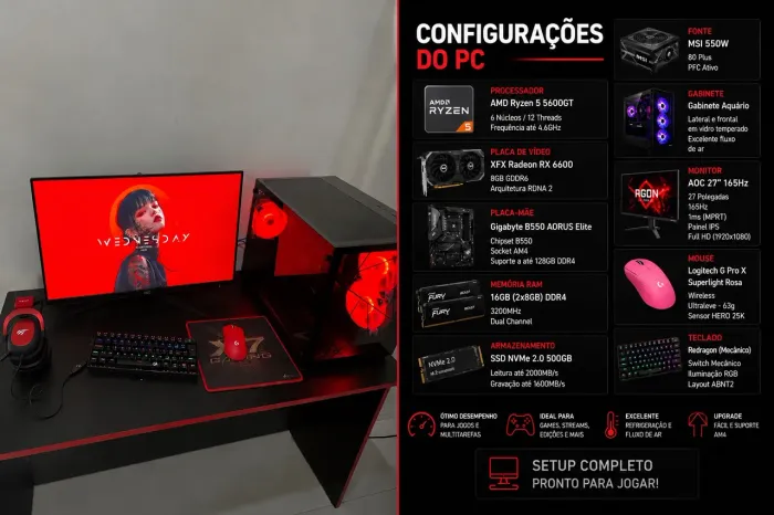 PC GAMER MOUSE / TECLADO E MONITOR (PAGAR A FACUL)