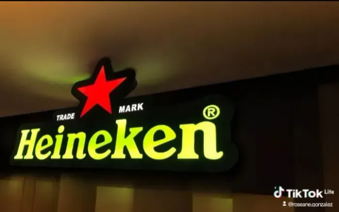 Linda luminária painel de led Heineken grande 