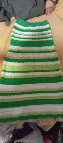 Vestido Tomara Que Caia Tricô Listrado Verde - Tamanho P