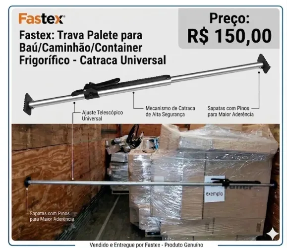 Trava Pallet Carga Baú Caminhão Container