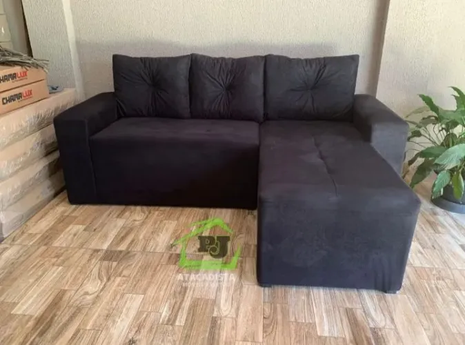 Sofá longo Preto