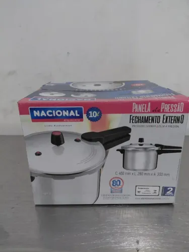 PANELA DE PRESSAO 10 LITROS FECHAMENTO EXTERNO ALUMINIO MARCA NACIONAL