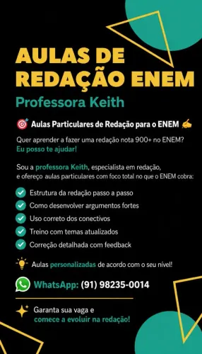 AULAS PARTICULARES DE REDAÇÃO PARA O ENEM!