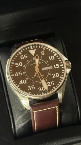 HAMILTON KHAKI AVIATION PILOT DAY DATE AUTO - REF. H64715535