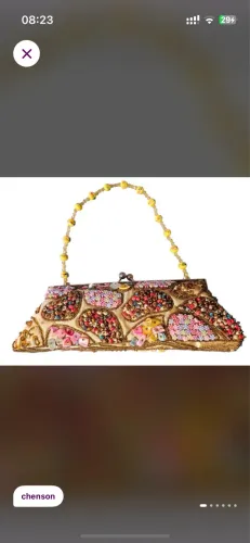Bolsa chenson bordada a mao