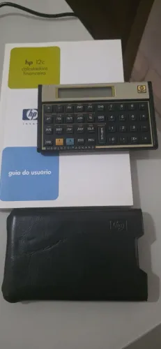 Calculadora Financeira HP 12C Clássica + Capa Couro + Manual - Usada Impecável