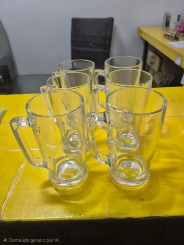 Kit 6 canecas de chopp 500ml de vidro