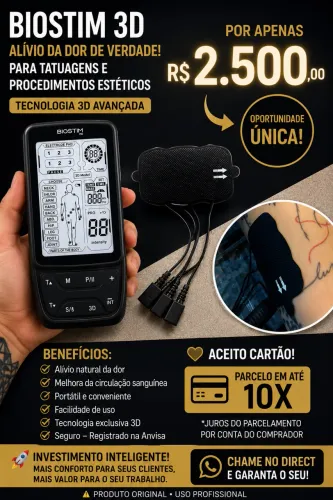 ? APARELHO BIOSTIM 3D - O ALIADO PERFEITO PARA TATUADORES E PROFISSIONAIS DA ESTÉTICA!