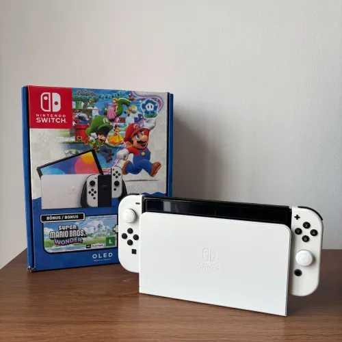 Nintendo Switch OLED Branco - Impecável | Pouquíssimo uso