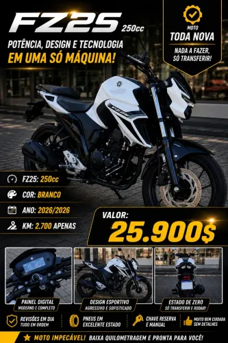 ? YAMAHA FZ25 2026/2026 - ESTADO DE ZERO!