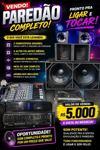 Paredão,  som para carro bar ou evento 