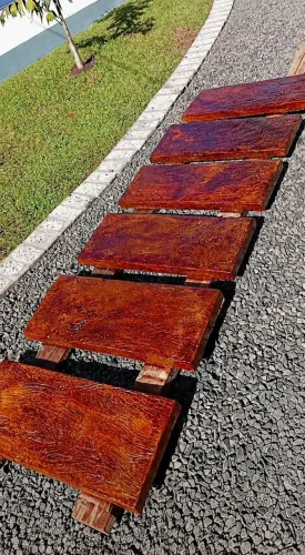 Pisante de luxo de concreto efeito madeira