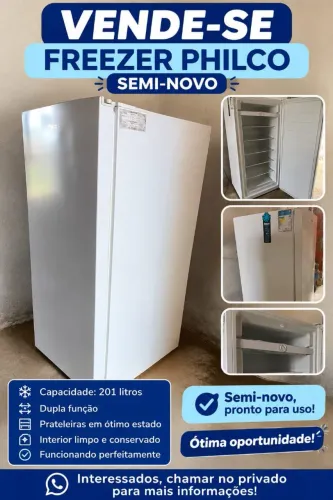 VENDE-SE FREEZER PHILCO SEMI-NOVO!