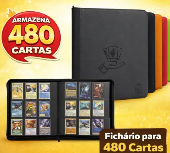 Fichário para 480 Cartas 4x3 12 Bolsos, aceitamos Cartas