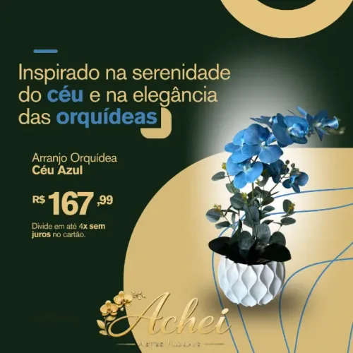 Arranjo Orquídea Céu Azul