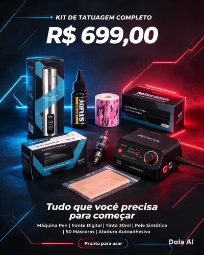 KIT DE TATUAGEM PARA INICIANTES E PROFISSIONAIS!