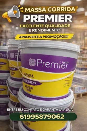 Excelente rendimento e qualidade Massa Corrida Premier Balde 20kg a vista R$49,90