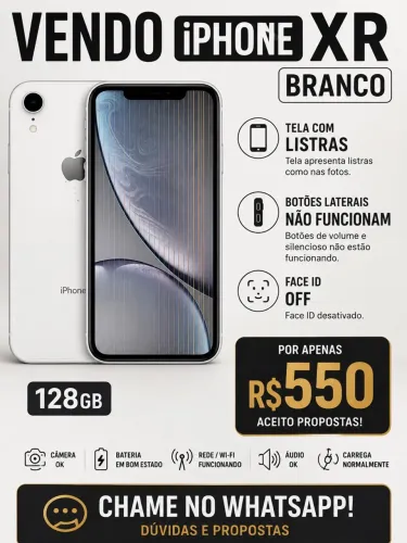 Vende-se XR branco, com alguns detalhes!