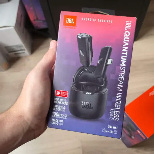 ABERTO POREM NOVO Jbl Microfone de Lapela Quantum Stream Wireless USB C
