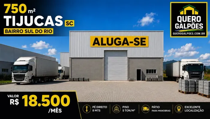 Galpões de 680 m2 Tijucas sccBairro Sul do Rio