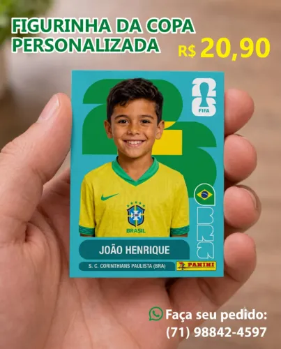 FIGURINHA DA COPA PERSONALIZADA