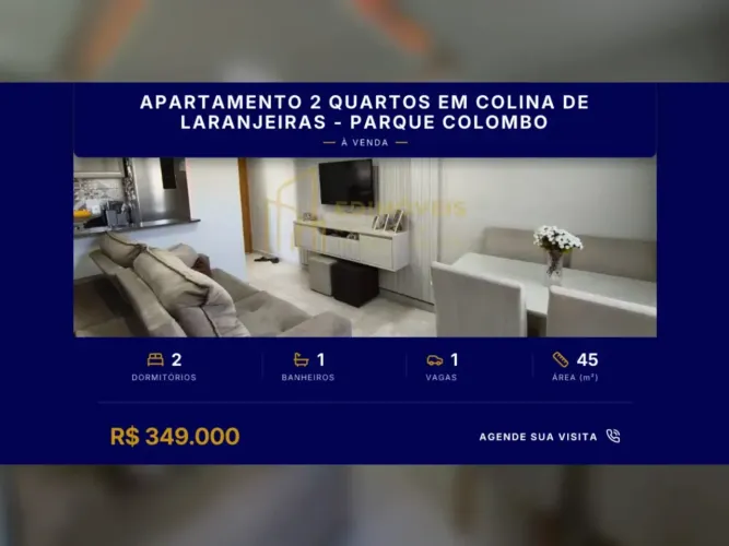 Apartamento 2 quartos em Colina de Laranjeiras - Oportunidade no Parque Colombo!
